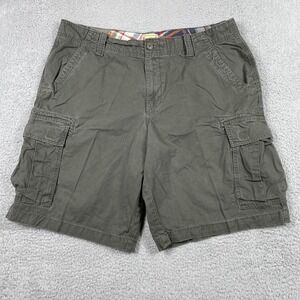 VTG Roebuck & Co. Cargo Shorts Mens 40 Olive Green Cotton Twill Casual Outdoor